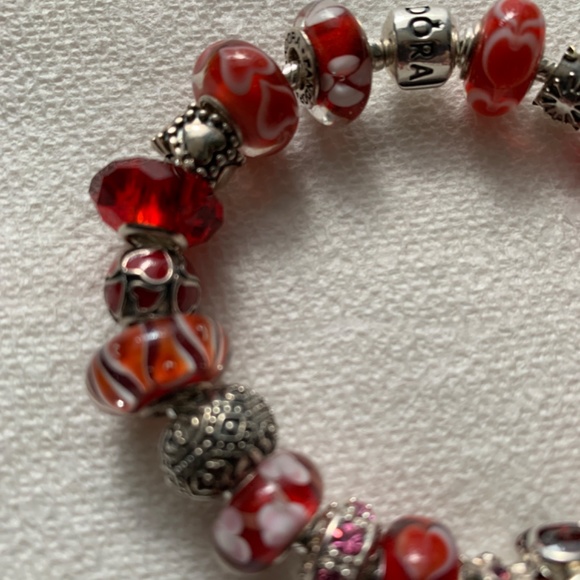 Authentic Pandora sterling silver bracelet with  genuine sterling silver beads - Picture 3 of 7